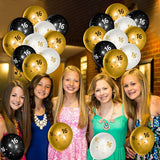 WATINC 36Pcs 16th Birthday Latex Balloons, 12inch Black Gold White Balloon for Official Teenager Happy 16th Birthday Decorations, Anniversary Party Supplies,16th Party Sign for 16 Years Old Boys Girls