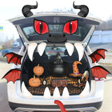 WATINC 19Pcs Trunk or Treat Fire Dragon Decorations Kit Monster Face Paperboard Halloween Themed Cars Ornaments Party Favors Decoration Birthday Supplies for Archway Garage Door Window Outdoor