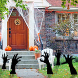 WATINC Set of 10 Halloween Black Hands Yard Signs with Stakes Zombie Skeleton Hand Silhouette Waterproof Lawn Signs Scary Party Decorations Supplies Photo Props for Outdoor Garden Patio Sidewalk