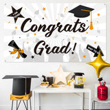 WATINC Graduation Background Banner 78" x 45" Extra Large Backdrops Congrats Grad Congratulations I Am Done Diploma Way to Go Party Decorations Supplies for Indoor Outdoor Photo Booth Props