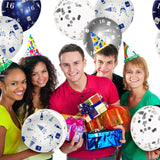 WATINC 36Pcs 13th Navy Blue and Silver Latex Balloons for Teens Boy Girl, 13 Years Old Birthday Confetti Balloon Party Decor, Anniversary Party Photography Backdrop Favor Supplies Decoration (12 Inch)