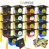 WATINC 28pcs Graduation Cap Treat Gift Box with 8pcs 2020 Graduation Stickers for Filling Candy Sugar Chocolate Box Souvenir for Graduation Party, Grad Party Favor for 2020 Graduation Ceremony Party