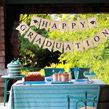 WATINC 3pcs Graduation Burlap Banner, Happy Graduation Banner and Glitter Grad Cap Garland for 2021 Graduation Decorations, Grad Party Favors Supplies, 2021 Graduation Home Decor for Mantle Fireplace