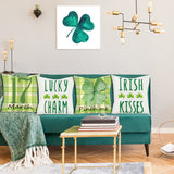 WATINC 4Pcs St. Patrick’s Day Throw Pillow Covers Irish Kisses Pinch Me 17 March  Lucky Checked Decorative Cushion Cases Saint Patty’s Day Party Pillowcases for Farmhouse Sofa Home 18 x 18 In