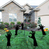 WATINC Set of 10 Halloween Black Hands Yard Signs with Stakes Zombie Skeleton Hand Silhouette Waterproof Lawn Signs Scary Party Decorations Supplies Photo Props for Outdoor Garden Patio Sidewalk