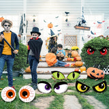 WATINC Set of 10 Halloween Monster Eyes Yard Signs with Stakes Bloodshot Ghost Eyeballs Waterproof Lawn Signs Scary Party Decorations Supplies Photo Props for Outdoor Bushes Garden Grass Patio