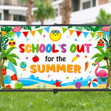 WATINC School’s Out for The Summer Banner Decorations Xtralarge End of School Year Background Kindergarten Graduation Preschool Party Supplies Photo Booth for Wall Home Indoor Outdoor 79 X 45 Inch