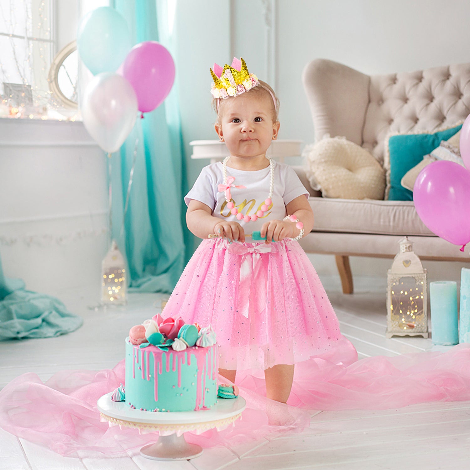 Babygirl ONE year old birthday popular set