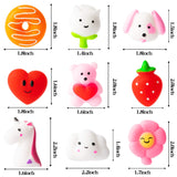 WATINC 25Pcs Mochi Squeeze Toys for Party Favor, Soft Squeeze Heart Donuts Flower Bear Stress Relief Hand Toys, Birthday Gifts,Classroom Decorations, Birthday Party Supplies