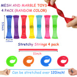 WATINC 20 Pack Sensory Fidget Toys Set, Kawaii Squeeze, Mochi Squeeze, Squeeze Ball, Mesh and Marble Toy, Stretchy String, Colorful Sensory Fidget Stretch Toy for ADHD Autism Stress Anxiety Relief