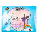 WATINC He is Risen Yard Sign with Metal Stakes Religious Easter Matthew 28:6 Jesus Cross Double Sided Waterproof Lawn Sign Christian Holiday Party Decorations Supplies Photo Props for Outdoor Garden