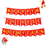 WATINC 3PCS 2021 Happy Chinese NEW YEAR Bunting Banner,Gold Glitter for NEW YEAR Festive Decorations Party Supplies,Year of Ox Party Banner, Classroom Home Decor,Photo Props Decor for Mantle Fireplace