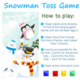 WATINC Snowman Toss Games with 4 Bean Bags, Xmas Party Game for Kids and Adults, Penguin Polar Bear Snowman Banner for Christmas Party Decoration, Winter Outdoor Favors Supplies, All Ages Activity