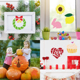 WATINC 27Pcs Holiday Theme Stencil Kit, Welcome Porch Sign Stencil for Front Door, Reusable DIY Stencil Word Painting Mold on Wood Paper, Christmas Valentine Easter Graduation Holiday Home Decoration