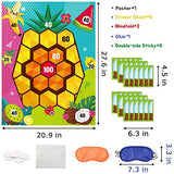 WATINC Pineapple Party Sticker Games, Pin The Fruit Knife On The Pineapple Dart Board Poster for Kids Birthday Party Game, Tropical Summer Party Favors Supplies, Luau Hawaiian Theme Party Decoration