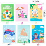 WATINC 24pcs Summer Coloring Books for Kids, DIY Art Book with Flamingo Watermelon, Creativity Color Booklet for Birthday Gift, Summer Carnival Party Favor Goodie Bag Filler, Class Activity Supplies